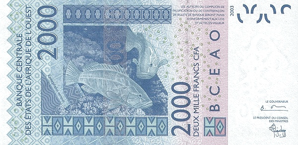 P716Kb Senegal W.A.S. K 2000 Francs Year 2004
